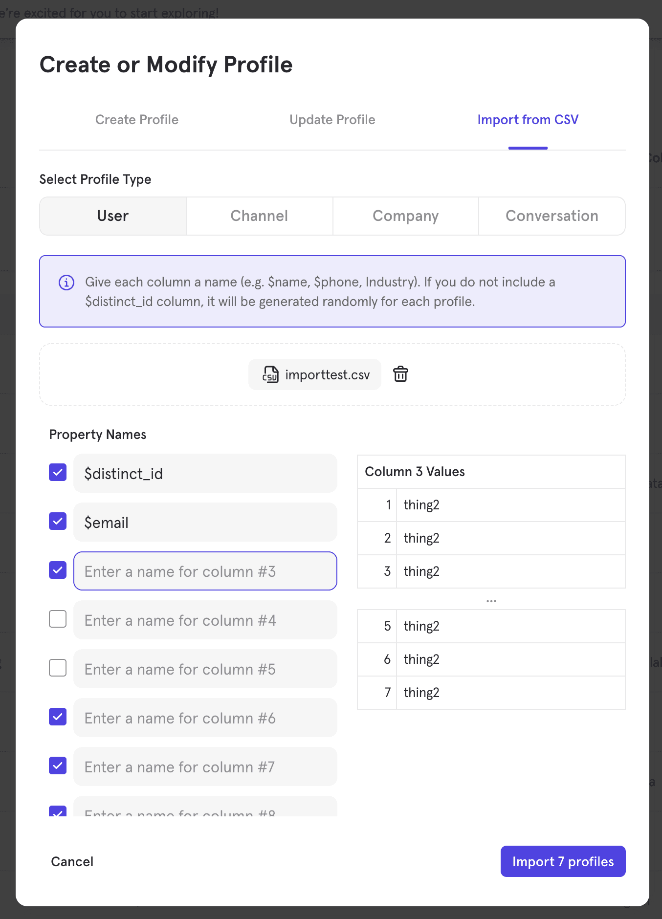 Sample TimeProfile csv