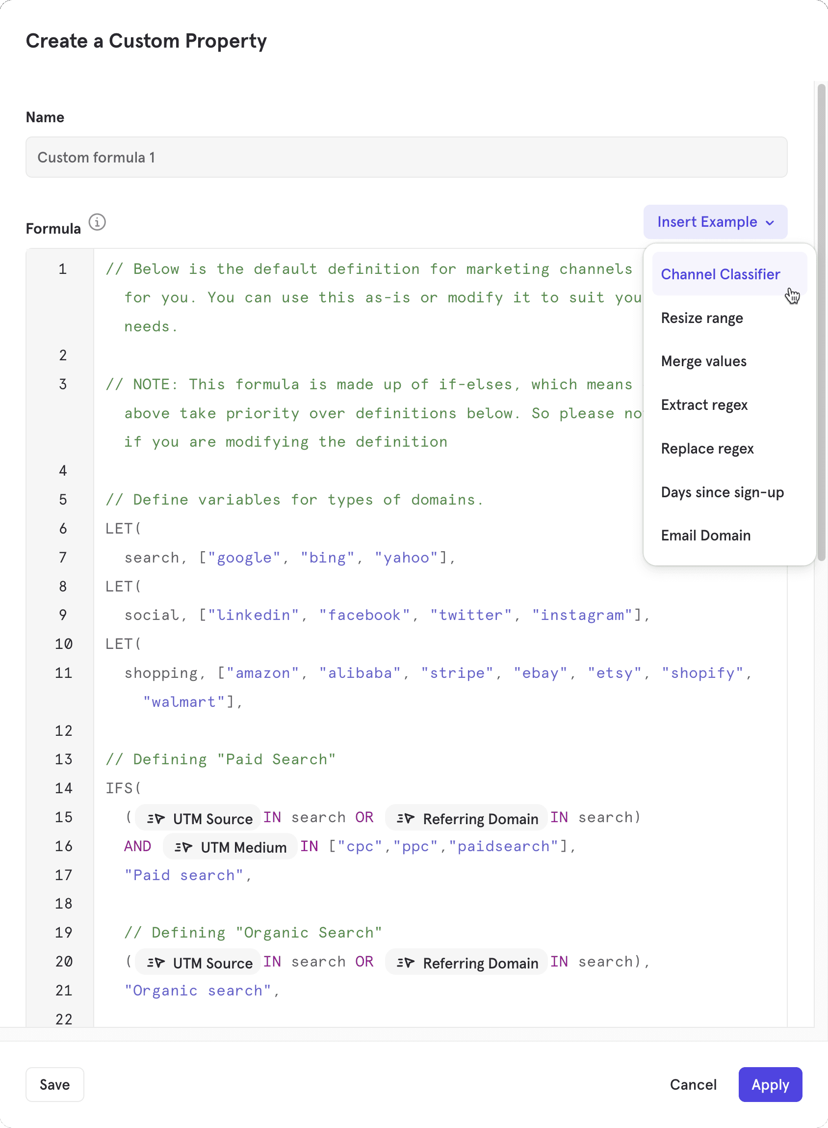 Custom Properties: Calculate new properties on the fly - Mixpanel Docs